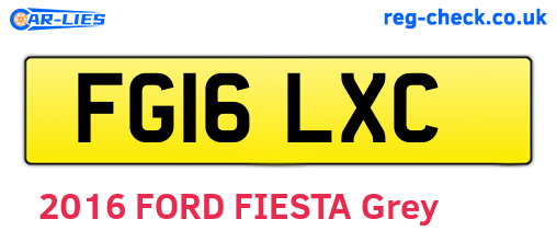 FG16LXC are the vehicle registration plates.