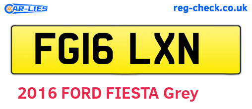 FG16LXN are the vehicle registration plates.