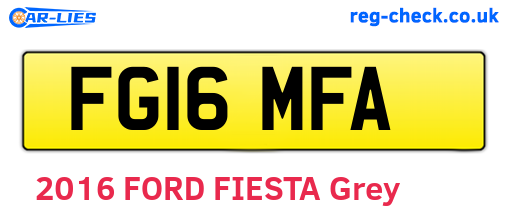FG16MFA are the vehicle registration plates.