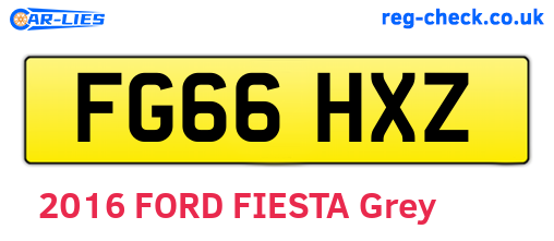 FG66HXZ are the vehicle registration plates.