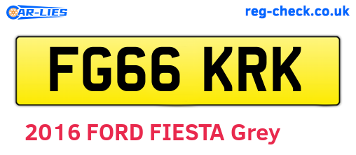 FG66KRK are the vehicle registration plates.