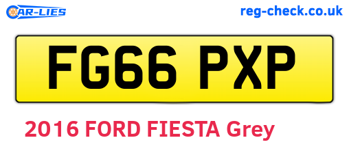 FG66PXP are the vehicle registration plates.