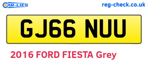 GJ66NUU are the vehicle registration plates.