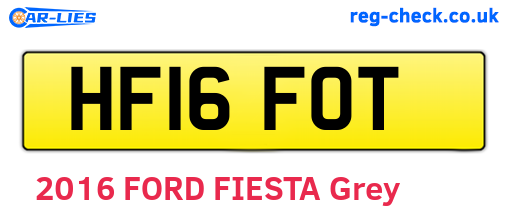 HF16FOT are the vehicle registration plates.