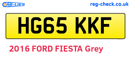 HG65KKF are the vehicle registration plates.