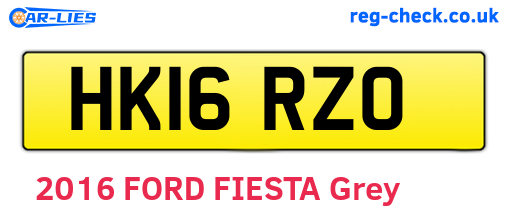 HK16RZO are the vehicle registration plates.
