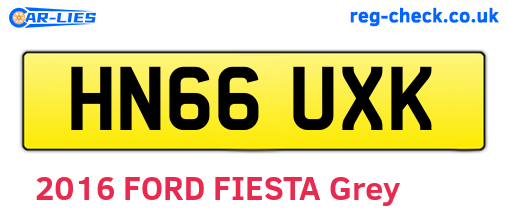 HN66UXK are the vehicle registration plates.