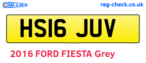 HS16JUV are the vehicle registration plates.