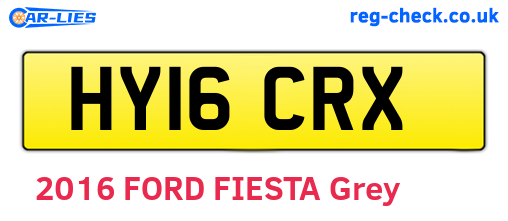 HY16CRX are the vehicle registration plates.