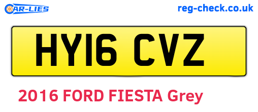 HY16CVZ are the vehicle registration plates.