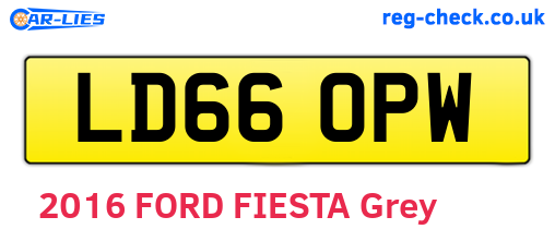 LD66OPW are the vehicle registration plates.