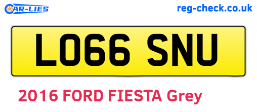 LO66SNU are the vehicle registration plates.