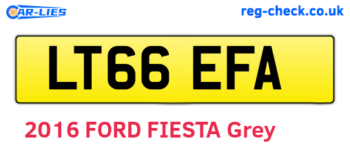 LT66EFA are the vehicle registration plates.