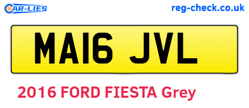 MA16JVL are the vehicle registration plates.