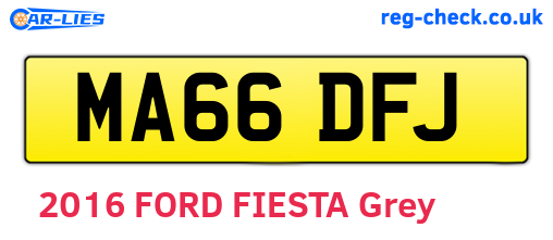 MA66DFJ are the vehicle registration plates.