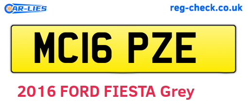 MC16PZE are the vehicle registration plates.