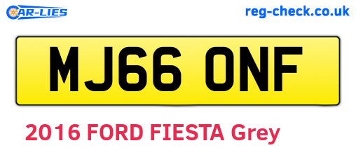 MJ66ONF are the vehicle registration plates.