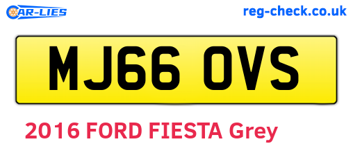 MJ66OVS are the vehicle registration plates.