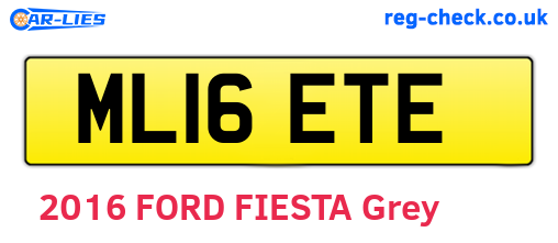 ML16ETE are the vehicle registration plates.