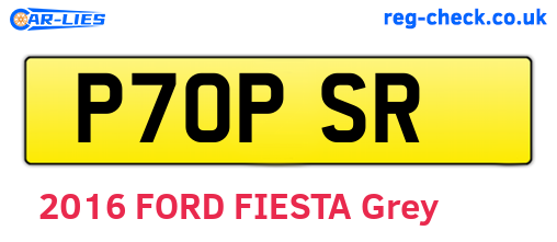 P70PSR are the vehicle registration plates.