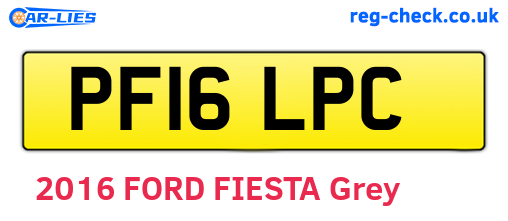 PF16LPC are the vehicle registration plates.