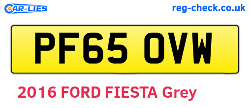 PF65OVW are the vehicle registration plates.