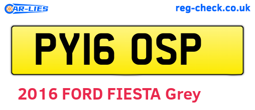 PY16OSP are the vehicle registration plates.