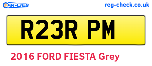 R23RPM are the vehicle registration plates.