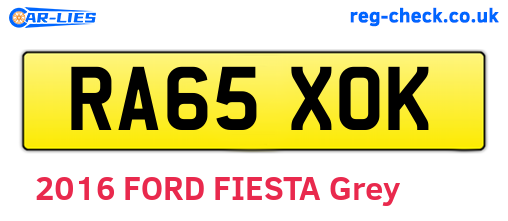 RA65XOK are the vehicle registration plates.