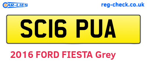 SC16PUA are the vehicle registration plates.
