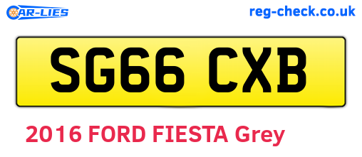 SG66CXB are the vehicle registration plates.