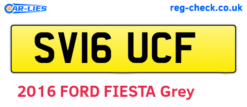 SV16UCF are the vehicle registration plates.