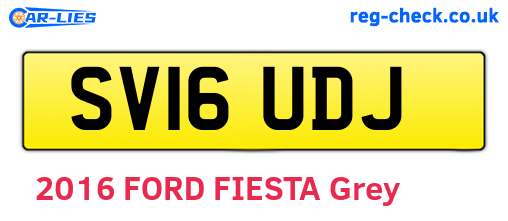 SV16UDJ are the vehicle registration plates.