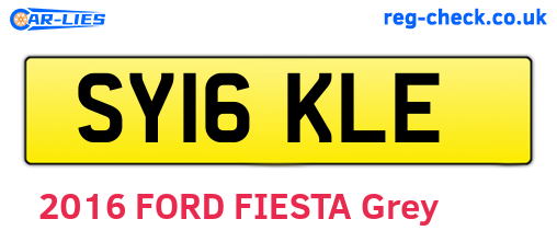 SY16KLE are the vehicle registration plates.