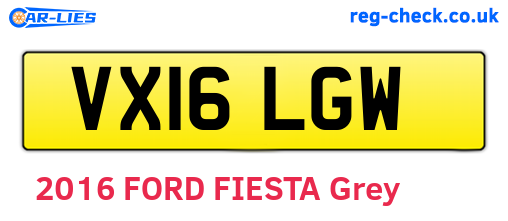 VX16LGW are the vehicle registration plates.