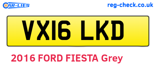 VX16LKD are the vehicle registration plates.