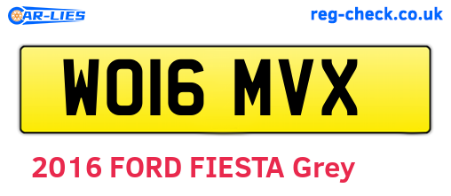 WO16MVX are the vehicle registration plates.