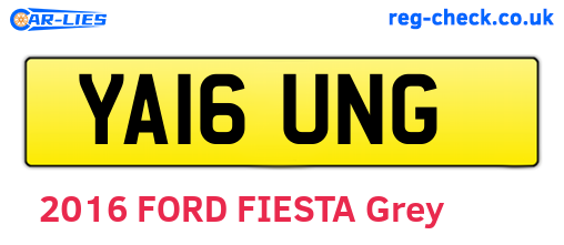 YA16UNG are the vehicle registration plates.