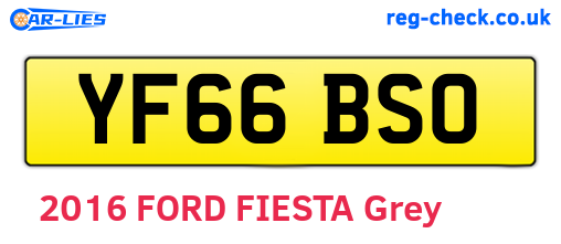 YF66BSO are the vehicle registration plates.