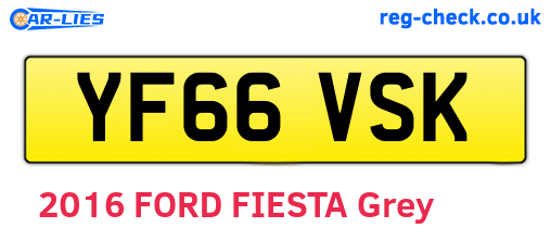 YF66VSK are the vehicle registration plates.