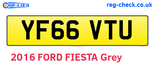 YF66VTU are the vehicle registration plates.
