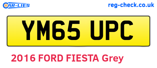 YM65UPC are the vehicle registration plates.
