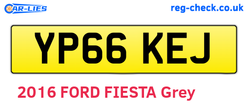 YP66KEJ are the vehicle registration plates.