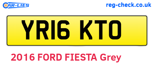 YR16KTO are the vehicle registration plates.