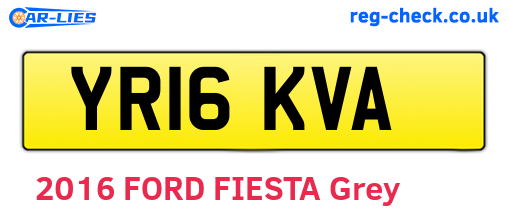 YR16KVA are the vehicle registration plates.