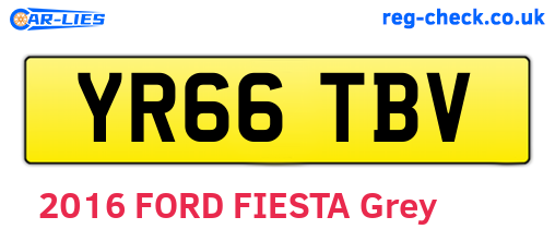 YR66TBV are the vehicle registration plates.