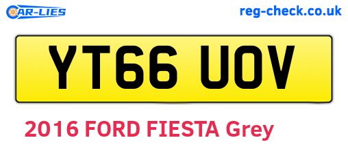 YT66UOV are the vehicle registration plates.