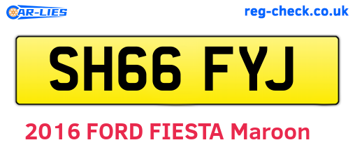 SH66FYJ are the vehicle registration plates.