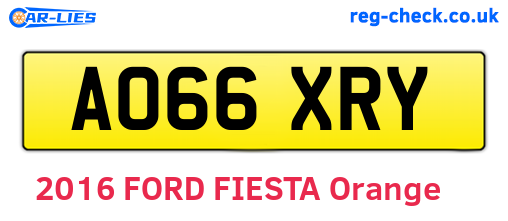 AO66XRY are the vehicle registration plates.
