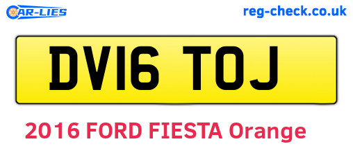 DV16TOJ are the vehicle registration plates.